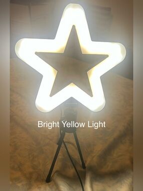 Star Shaped LED Ring Light Tripod with 3 Adjustable Light and Intensity Settings